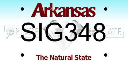 SIG348 Arkansas License Plate