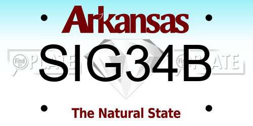 SIG34B Arkansas License Plate