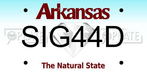SIG44D Arkansas License Plate