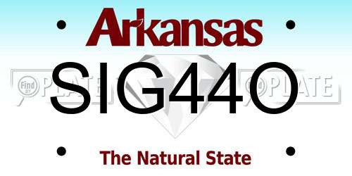 SIG44O Arkansas License Plate