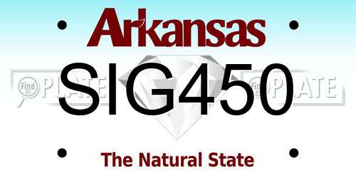SIG450 Arkansas License Plate