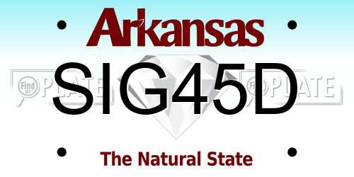 SIG45D Arkansas License Plate