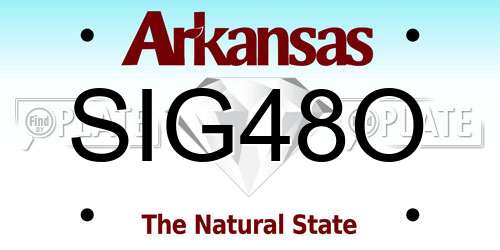 SIG48O Arkansas License Plate