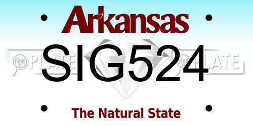 SIG524 Arkansas License Plate