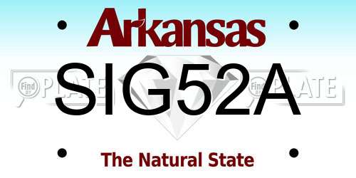 SIG52A Arkansas License Plate