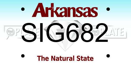 SIG682 Arkansas License Plate