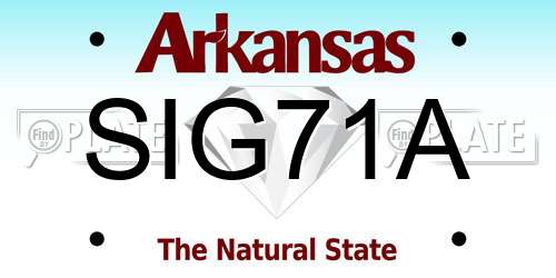 SIG71A Arkansas License Plate
