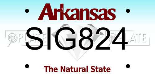 SIG824 Arkansas License Plate