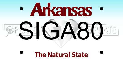 SIGA80 Arkansas License Plate