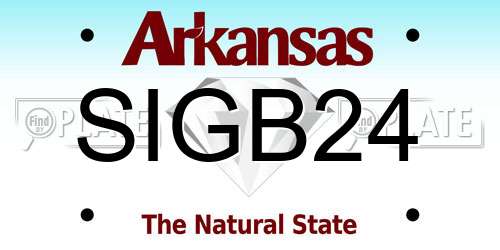 SIGB24 Arkansas License Plate