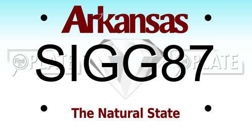 SIGG87 Arkansas License Plate