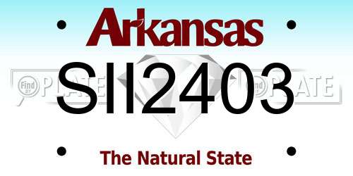 SII2403 Arkansas License Plate