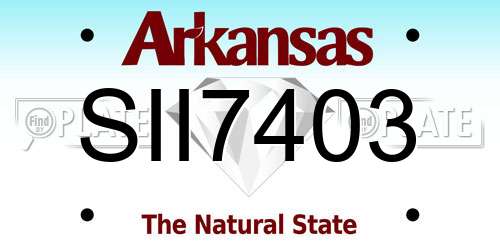 SII7403 Arkansas License Plate