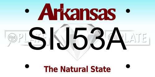 SIJ53A Arkansas License Plate