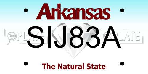 SIJ83A Arkansas License Plate