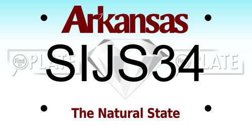SIJS34 Arkansas License Plate