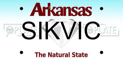 SIKVIC Arkansas License Plate