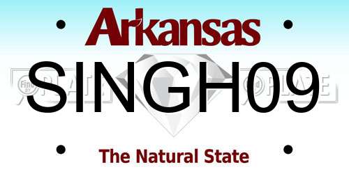 SINGH09 Arkansas License Plate