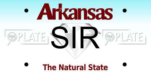 SIR Arkansas License Plate