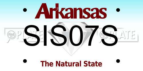 SIS07S Arkansas License Plate
