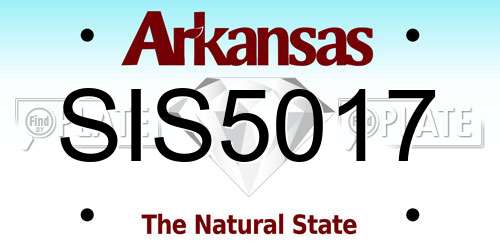 SIS5017 Arkansas License Plate