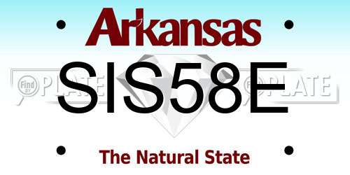 SIS58E Arkansas License Plate