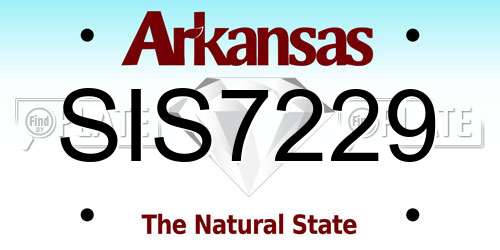 SIS7229 Arkansas License Plate
