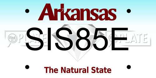 SIS85E Arkansas License Plate