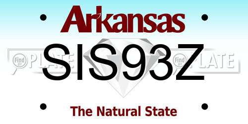 SIS93Z Arkansas License Plate