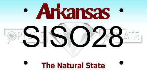 SISO28 Arkansas License Plate