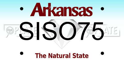 SISO75 Arkansas License Plate
