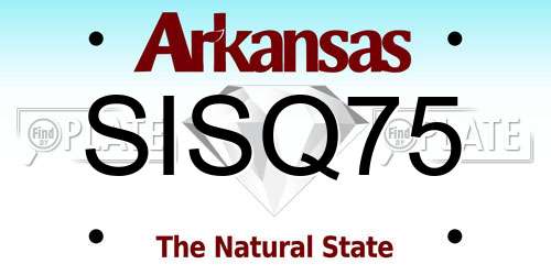 SISQ75 Arkansas License Plate