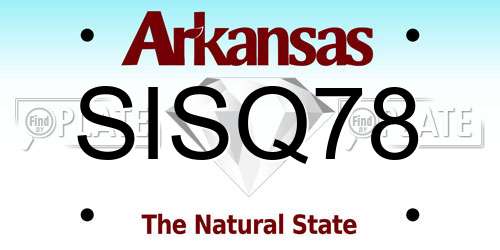 SISQ78 Arkansas License Plate