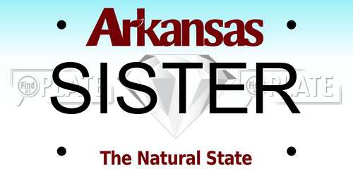 SISTER Arkansas License Plate