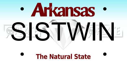 SISTWIN Arkansas License Plate