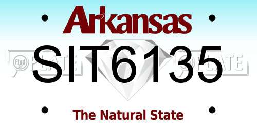SIT6135 Arkansas License Plate
