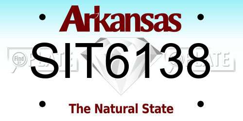 SIT6138 Arkansas License Plate