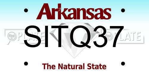 SITQ37 Arkansas License Plate