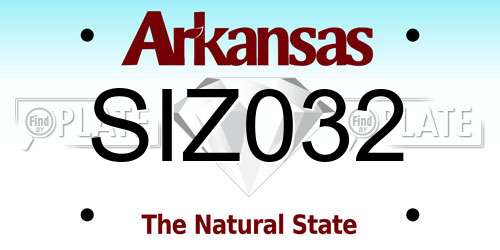 SIZ032 Arkansas License Plate