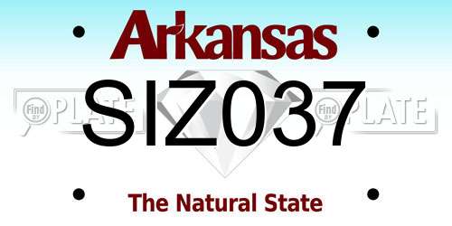 SIZ037 Arkansas License Plate