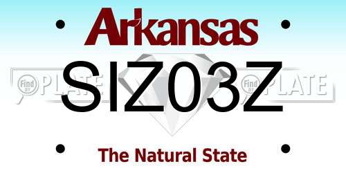 SIZ03Z Arkansas License Plate