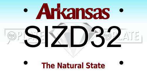 SIZD32 Arkansas License Plate