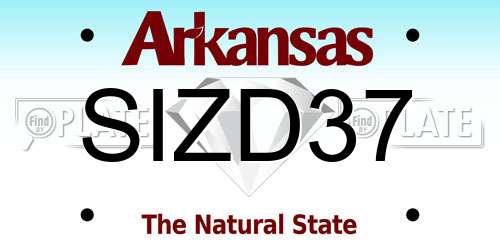SIZD37 Arkansas License Plate