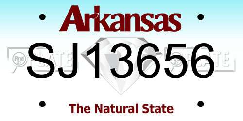 SJ13656 Arkansas License Plate