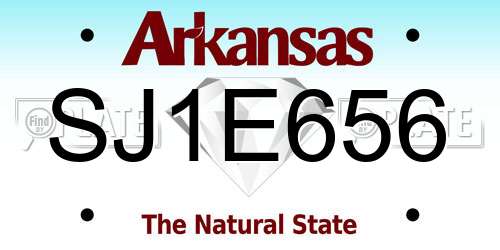 SJ1E656 Arkansas License Plate