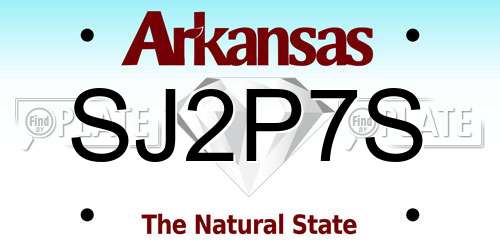 SJ2P7S Arkansas License Plate