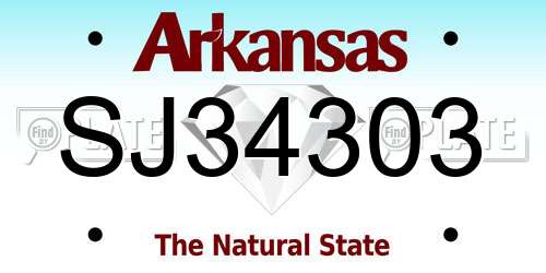 SJ34303 Arkansas License Plate