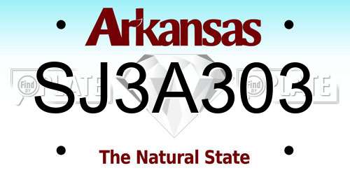 SJ3A303 Arkansas License Plate