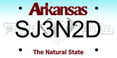 SJ3N2D Arkansas License Plate