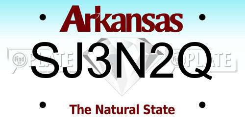 SJ3N2Q Arkansas License Plate